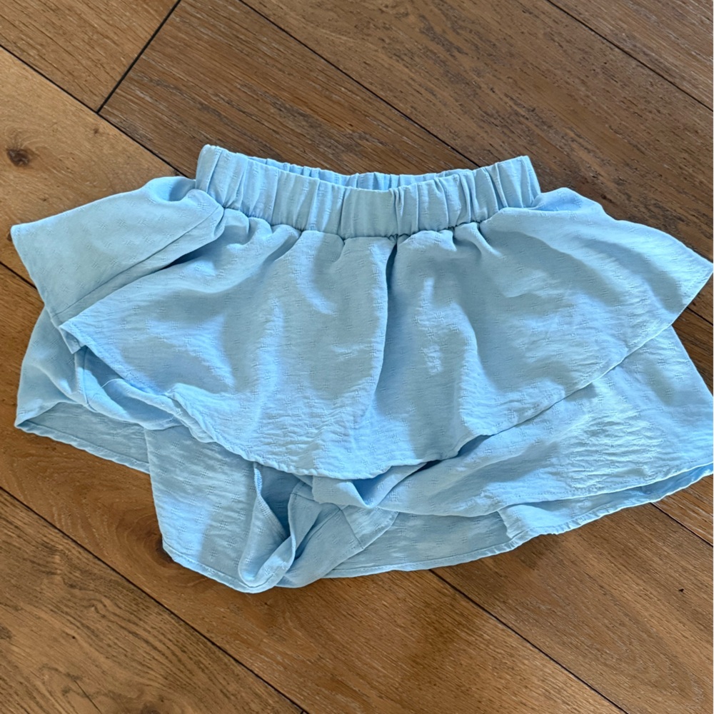 Altar'd State Baby Blue Ruffle Layered Skort - Picture 2 of 5